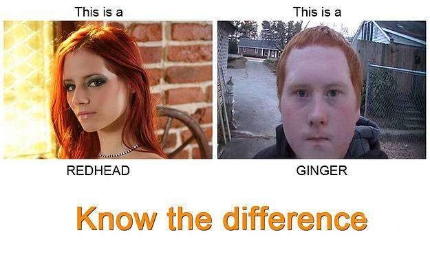 redhead ginger know the difference